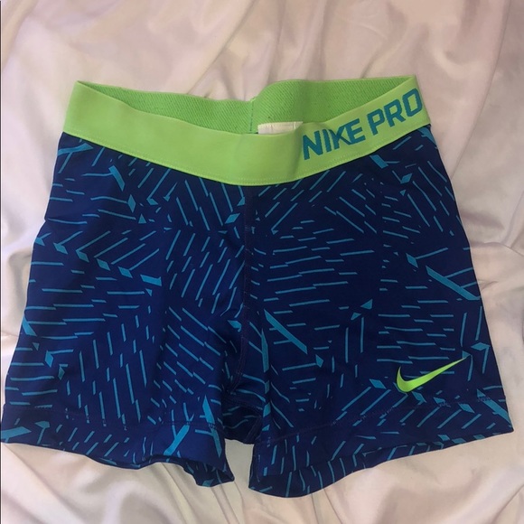 Nike Pants - Super cute blue and green Nike pro shorts